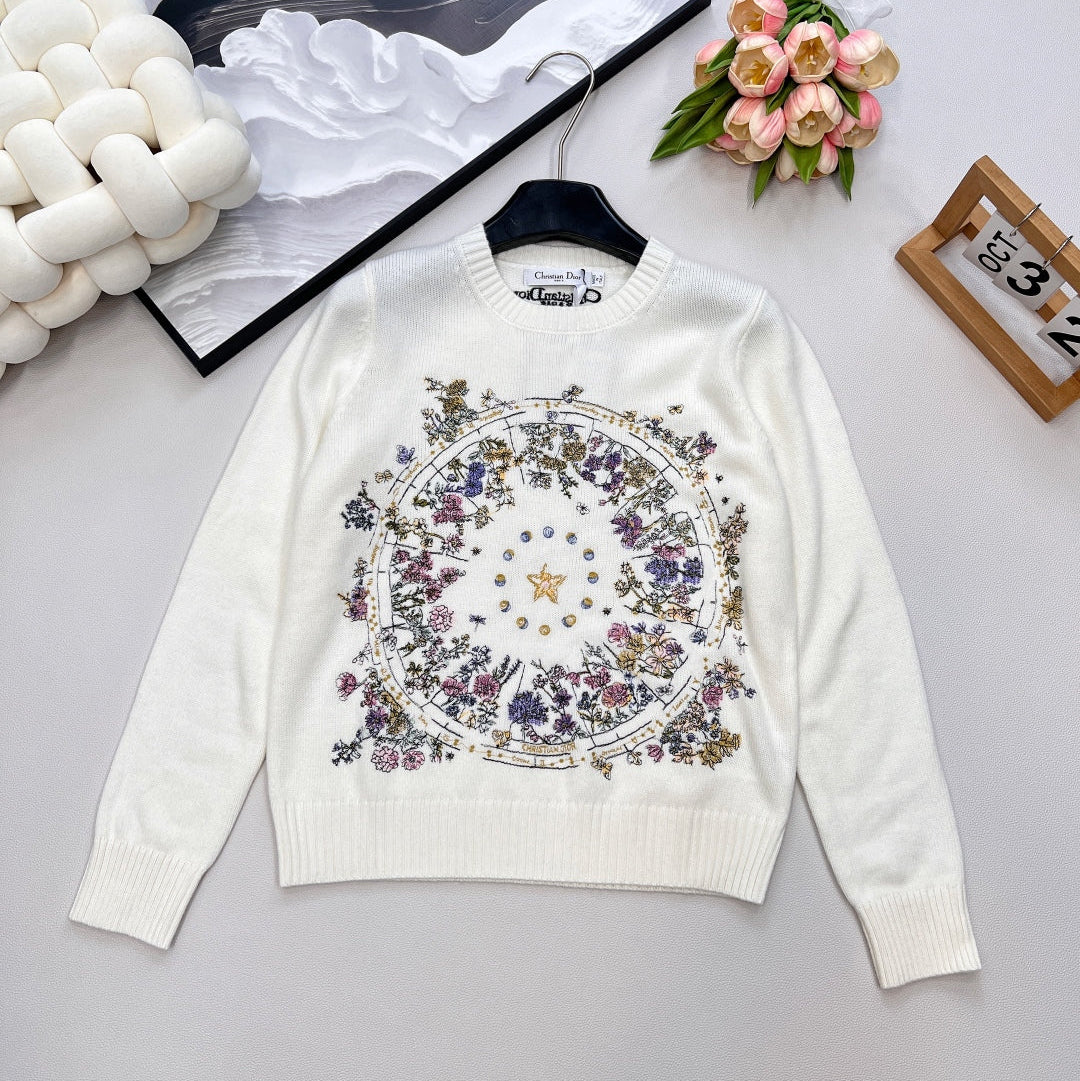 CD 25 Sweater White Wool And Silk