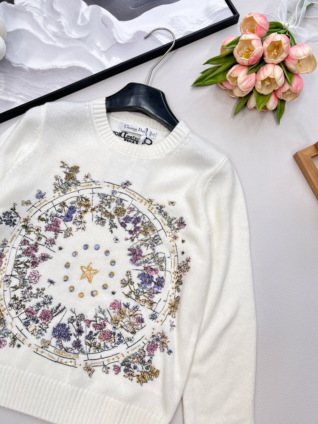 CD 25 Sweater White Wool And Silk