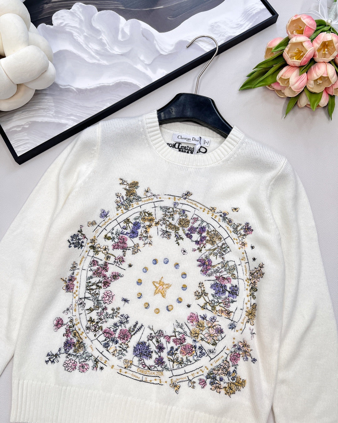 CD 25 Sweater White Wool And Silk