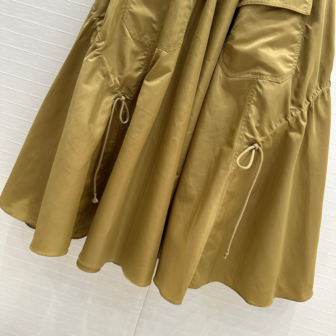 Prada 2025 Long Skirt Khaki Polyester