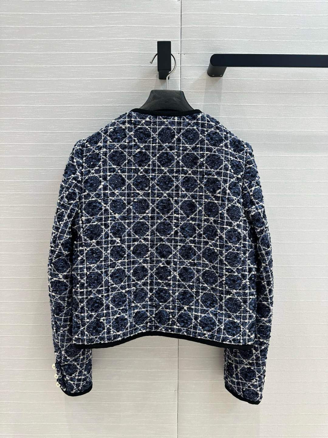 CD 25 Round Neck Suit Small Jacket Blue Cotton Silk