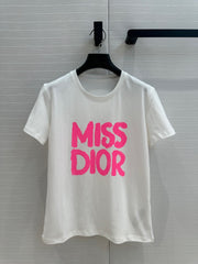 CD 25 Miss Dior T-shirt White Pink Cotton