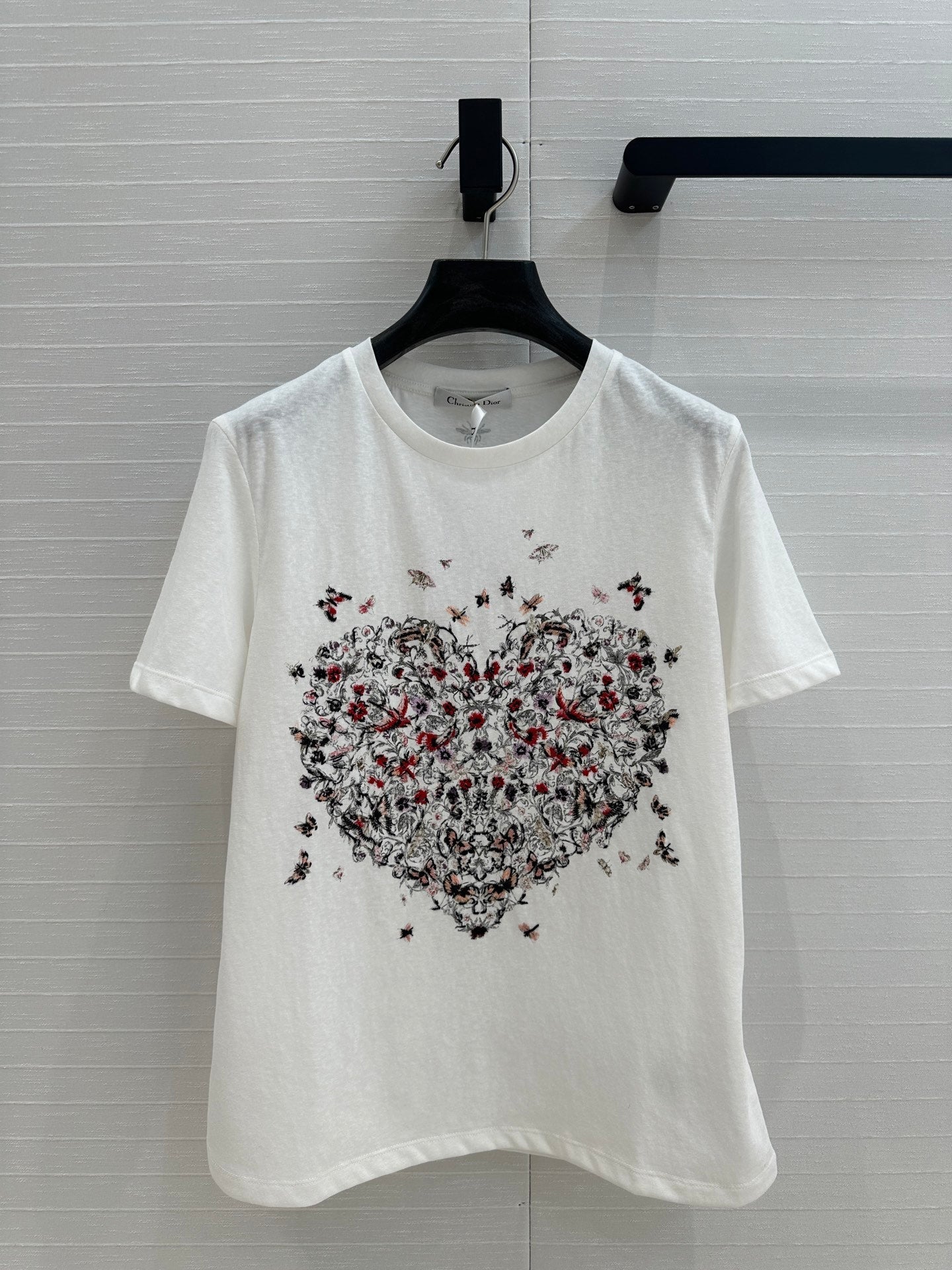 CD Heart T-shirt White Cotton Polyester