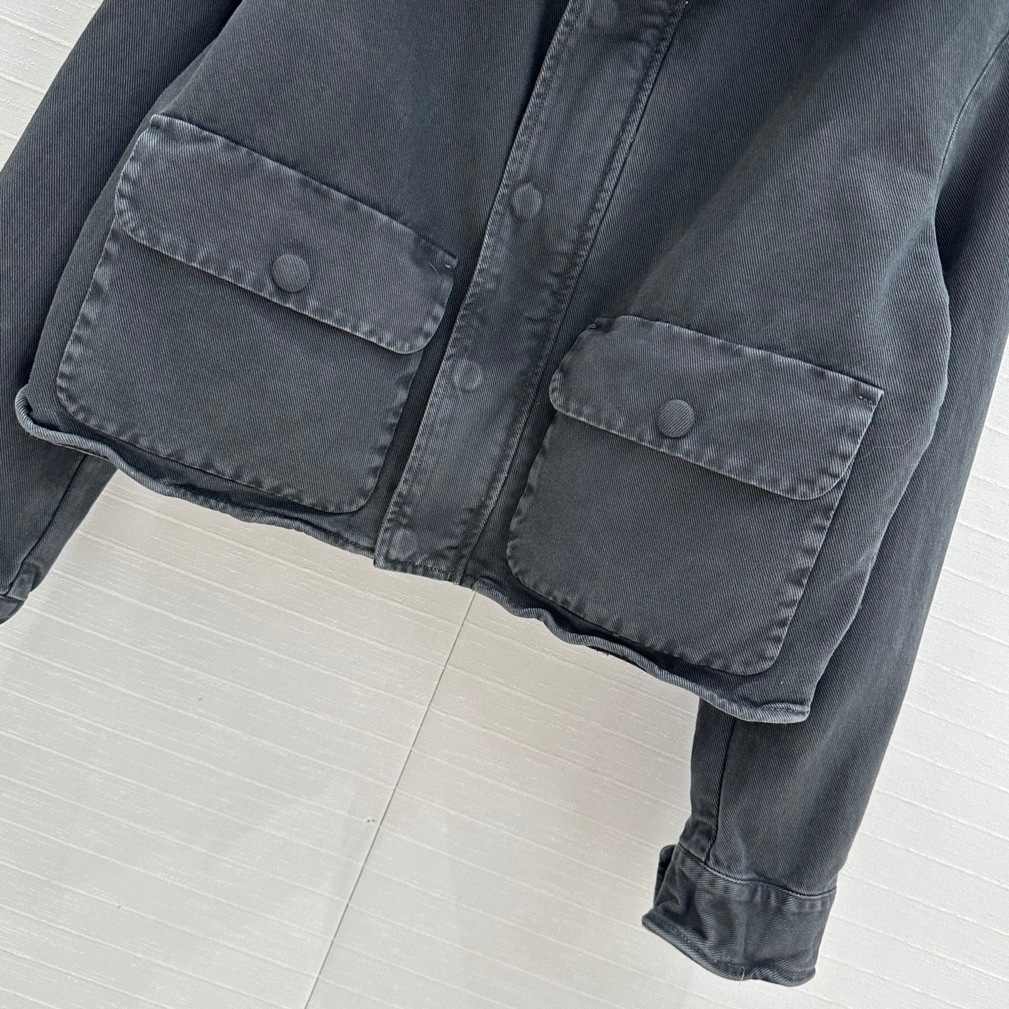 Prada 25 Hooded Short Jacket Smoky Gray Cotton