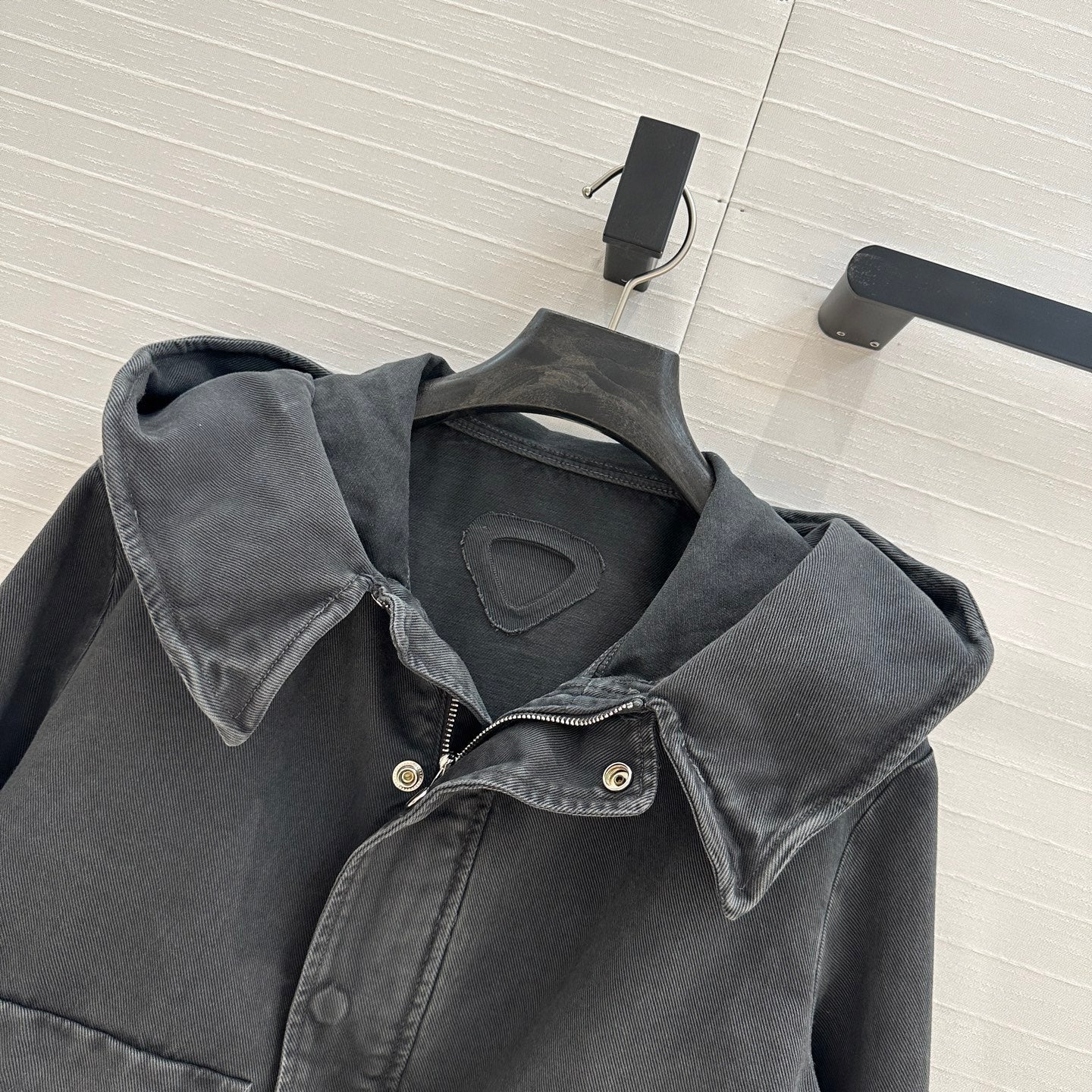 Prada 25 Hooded Short Jacket Smoky Gray Cotton