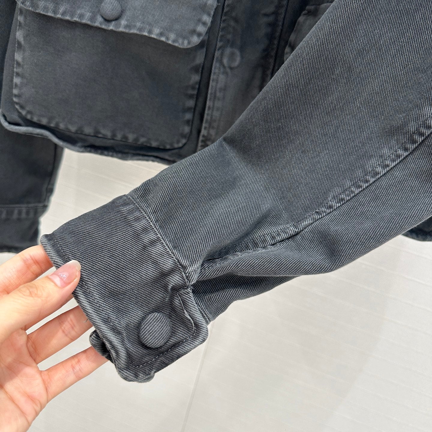 Prada 25 Hooded Short Jacket Smoky Gray Cotton