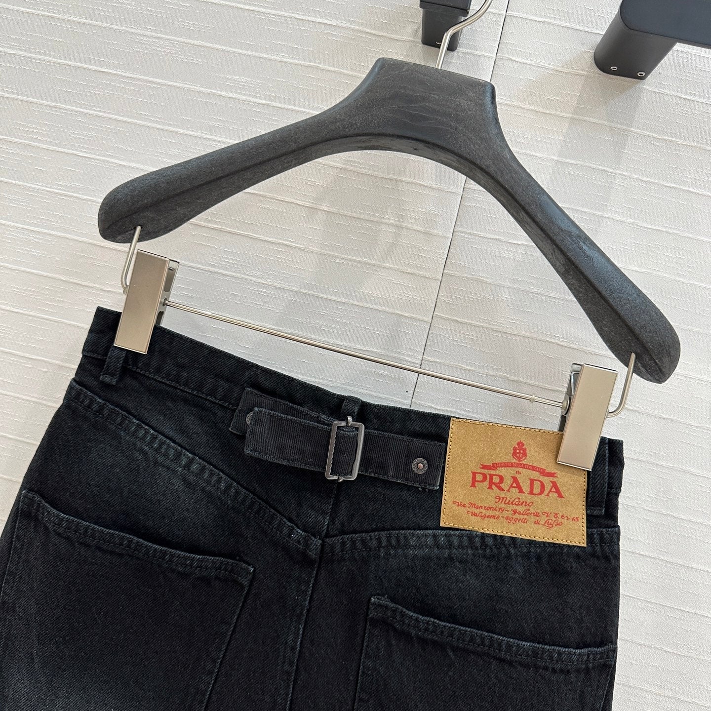 Prada 25 Denim Skirt Black Cotton