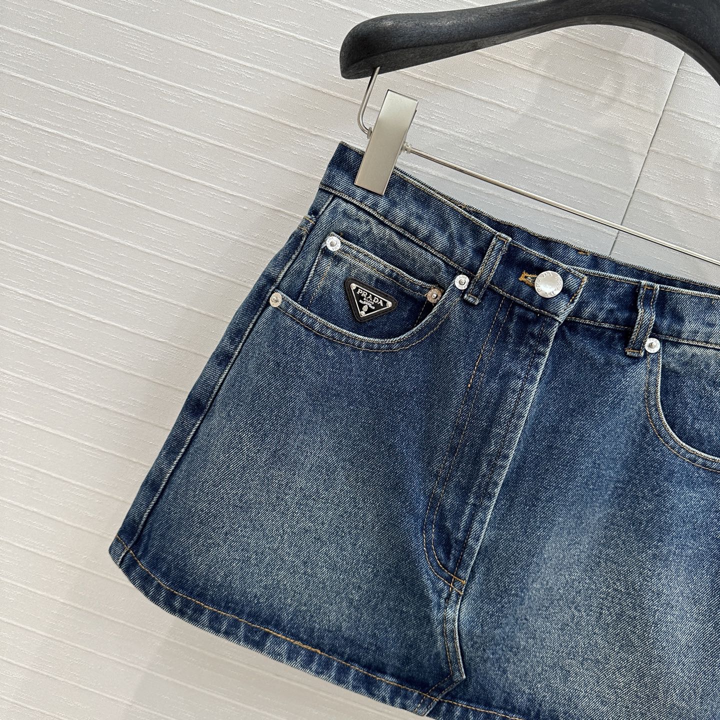 Prada 25 Denim Skirt Blue Cotton