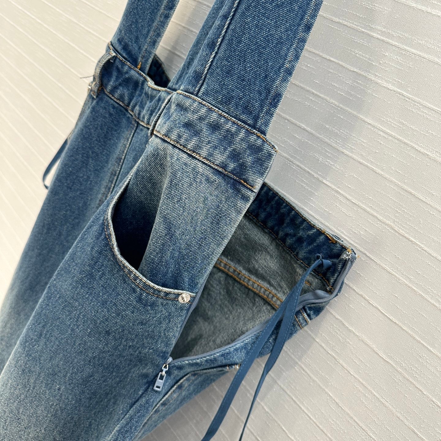 Prada 25 Halter Ntube Top Suspender Jumpsuit Blue Cotton