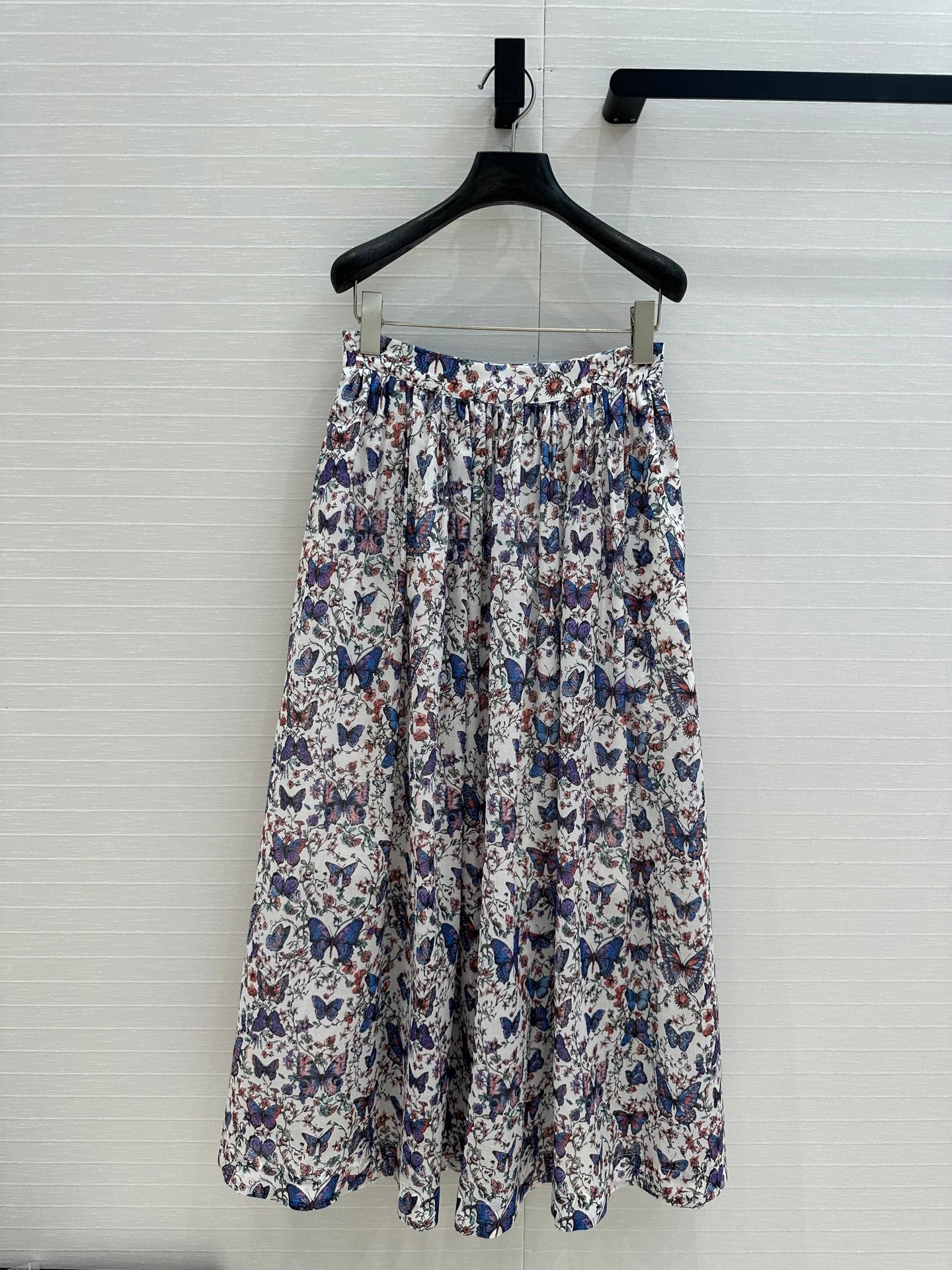 CD 2025 Butterfly Printed Long Skirt Multicolor Cotton