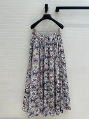 CD 2025 Butterfly Printed Long Skirt Multicolor Cotton