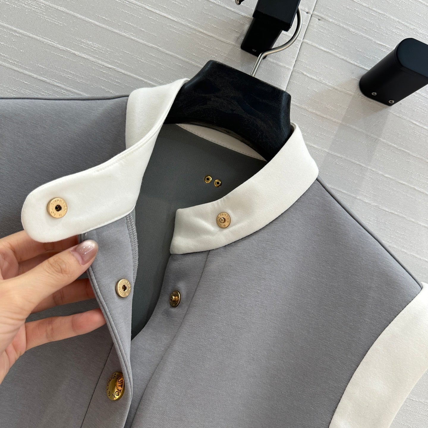 LV 25 Princess Seams Vest Grey Polyester Cotton