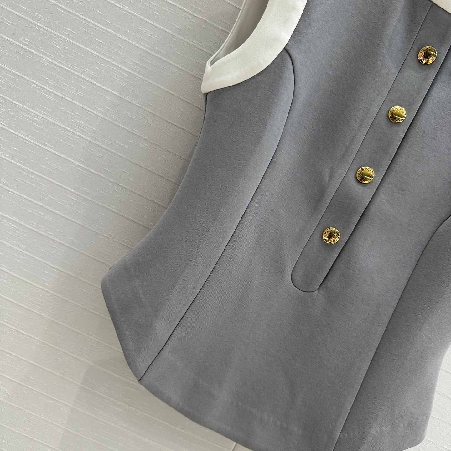 LV 25 Princess Seams Vest Grey Polyester Cotton