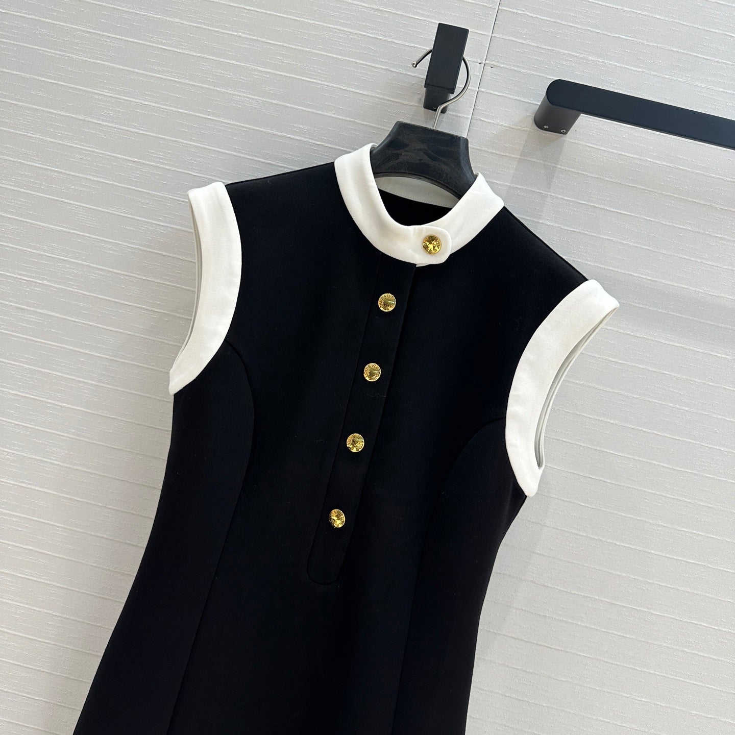 LV 25 Princess Seams Dress Black Polyester Cotton