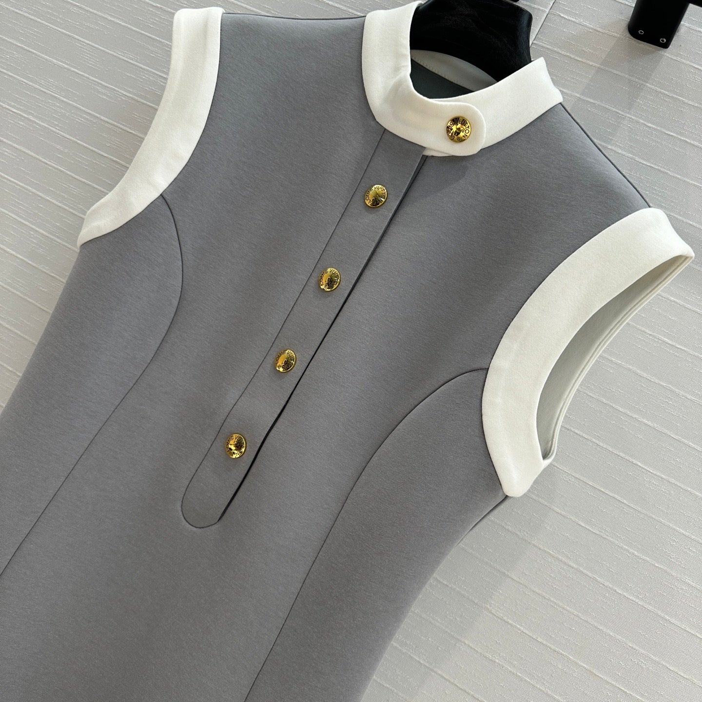 LV 25 Princess Seams Dress Grey Polyester Cotton