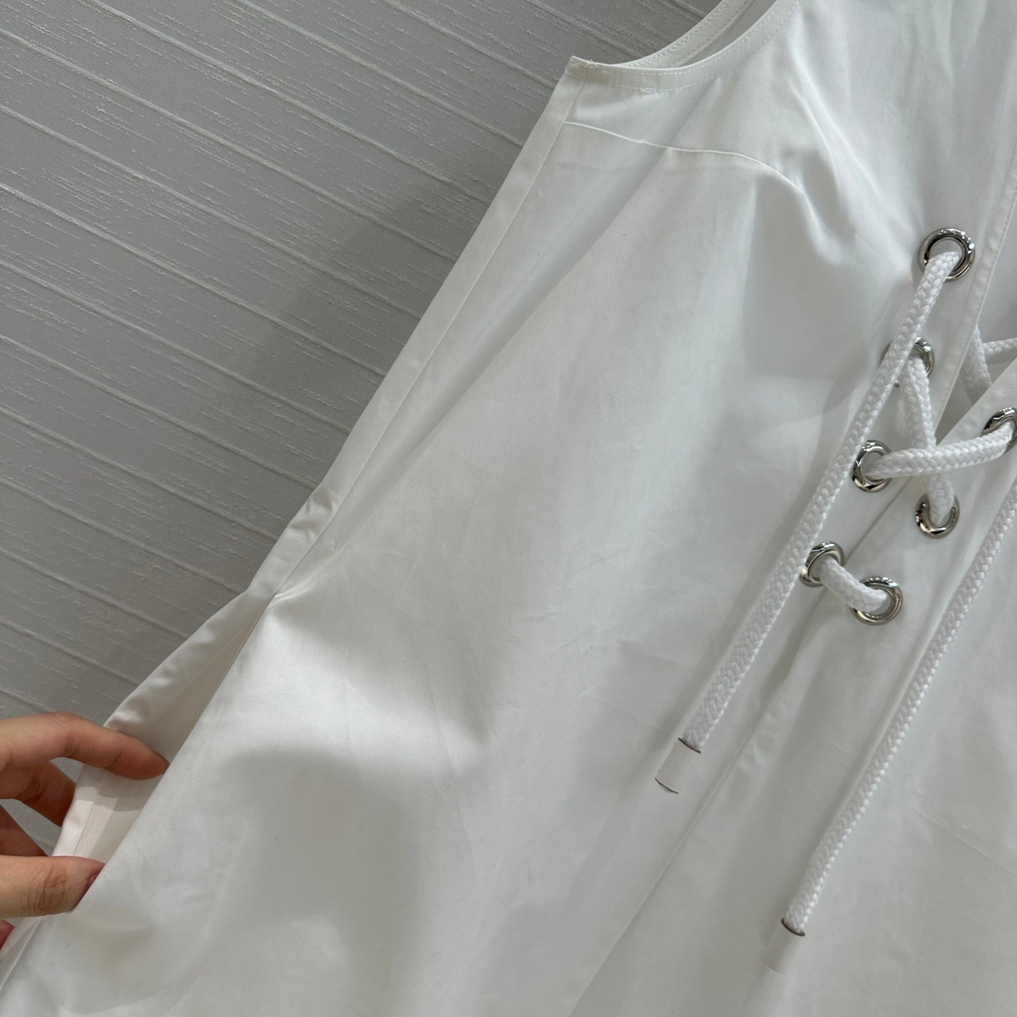 Prada 25 Sleeveless Dress White Cotton