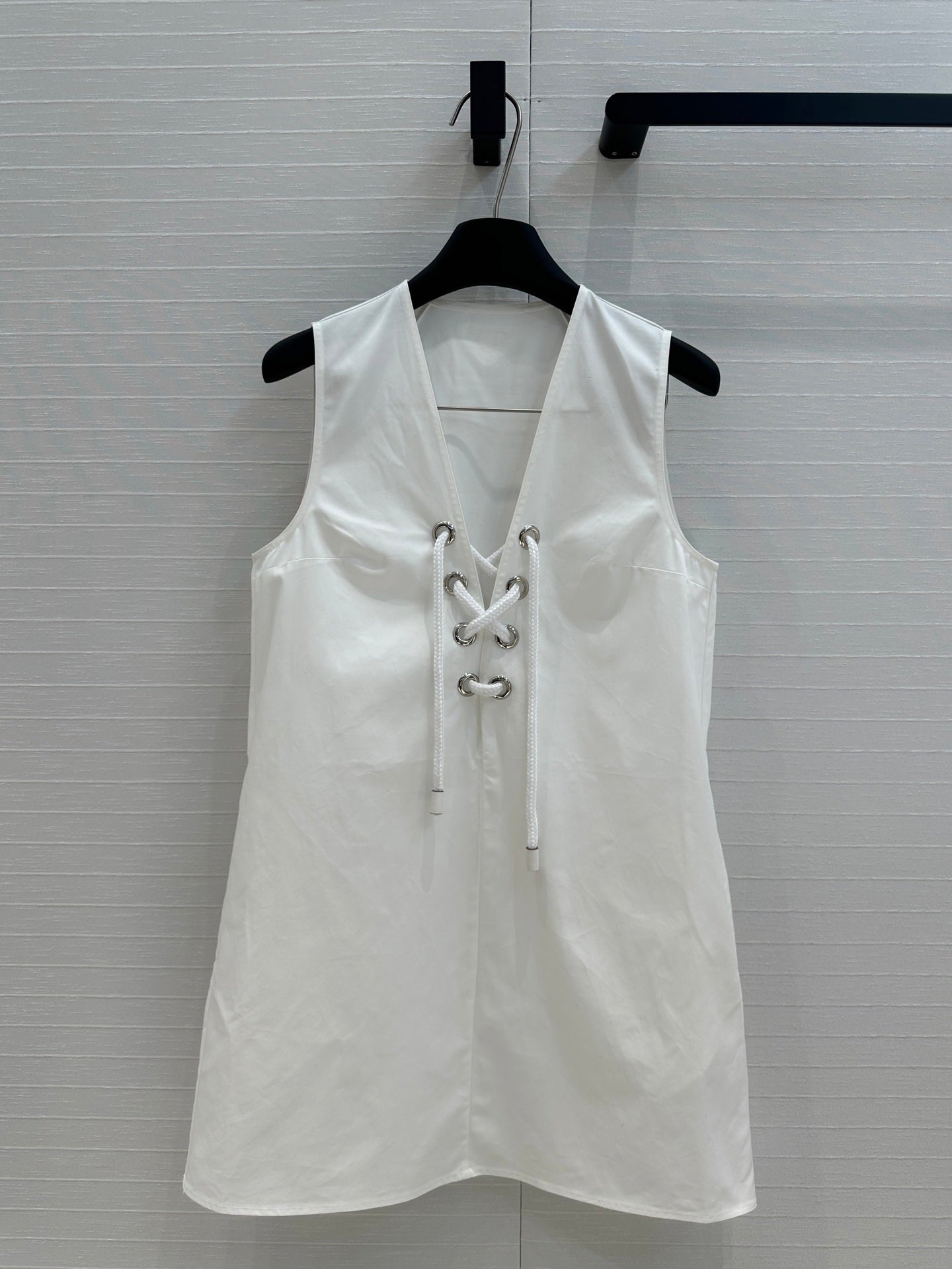Prada 25 Sleeveless Dress White Cotton