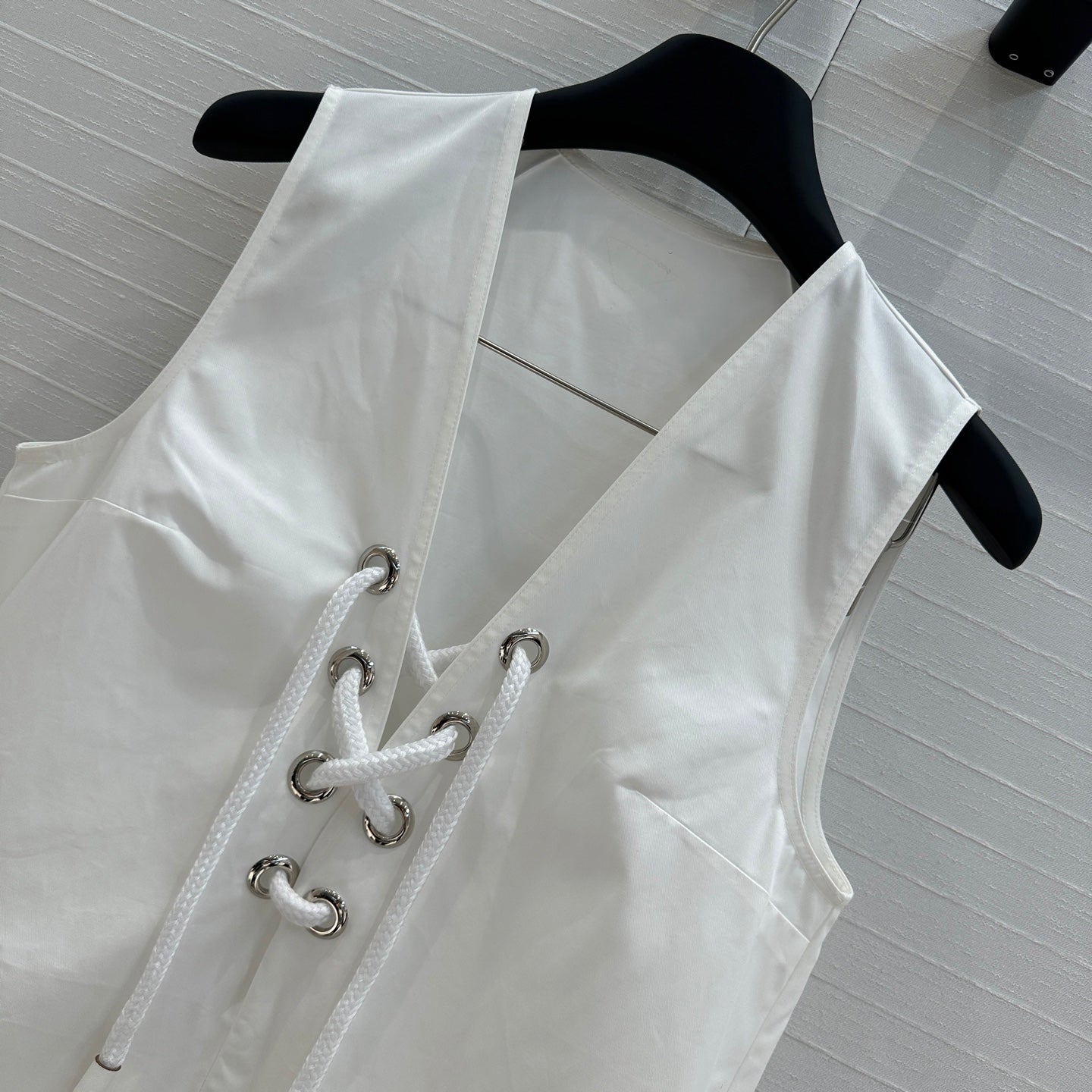 Prada 25 Sleeveless Dress White Cotton