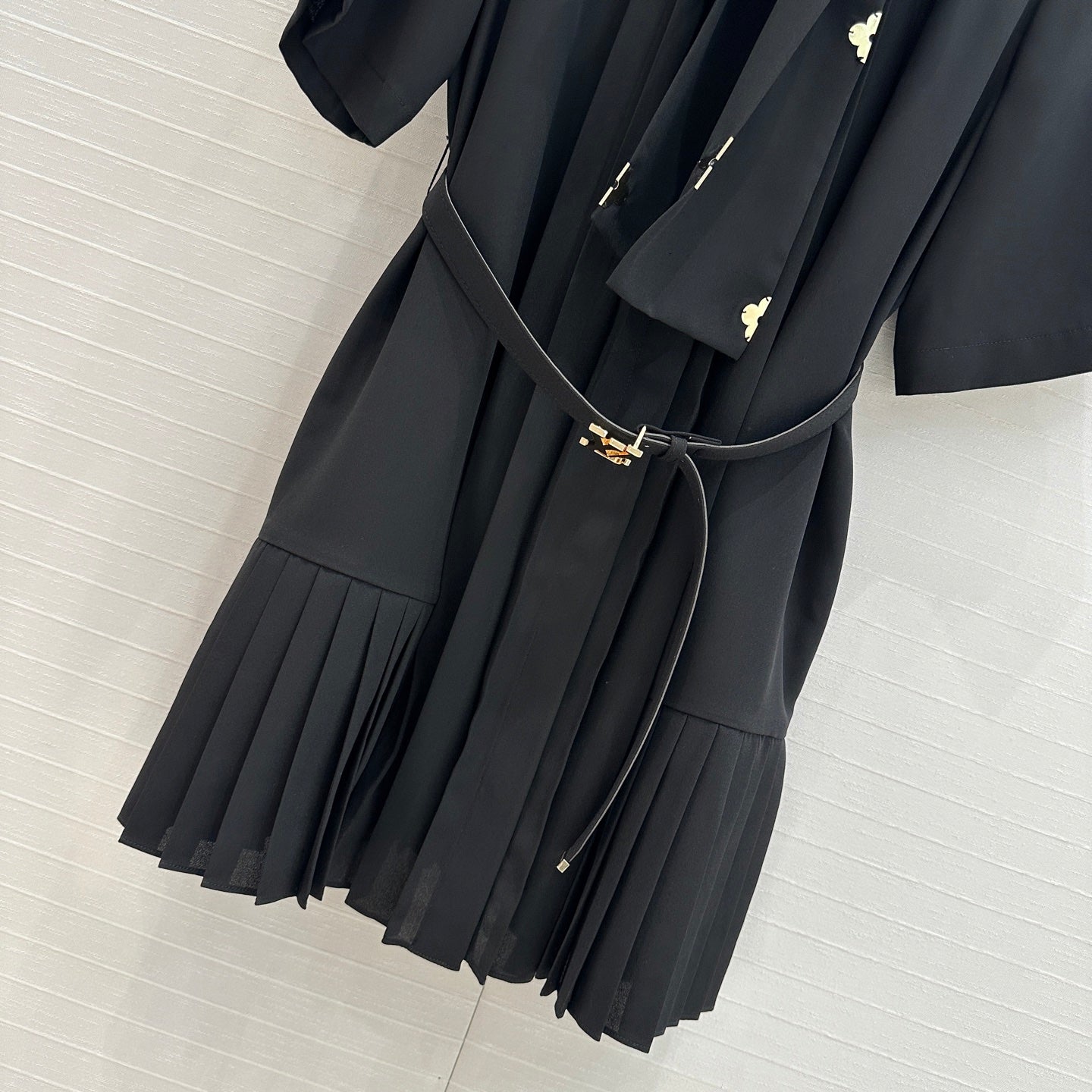 LV 25 Palace Style Short-Sleeved Dress Black Polyester