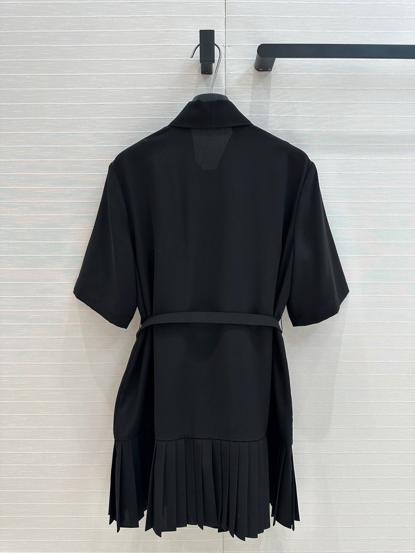 LV 25 Palace Style Short-Sleeved Dress Black Polyester