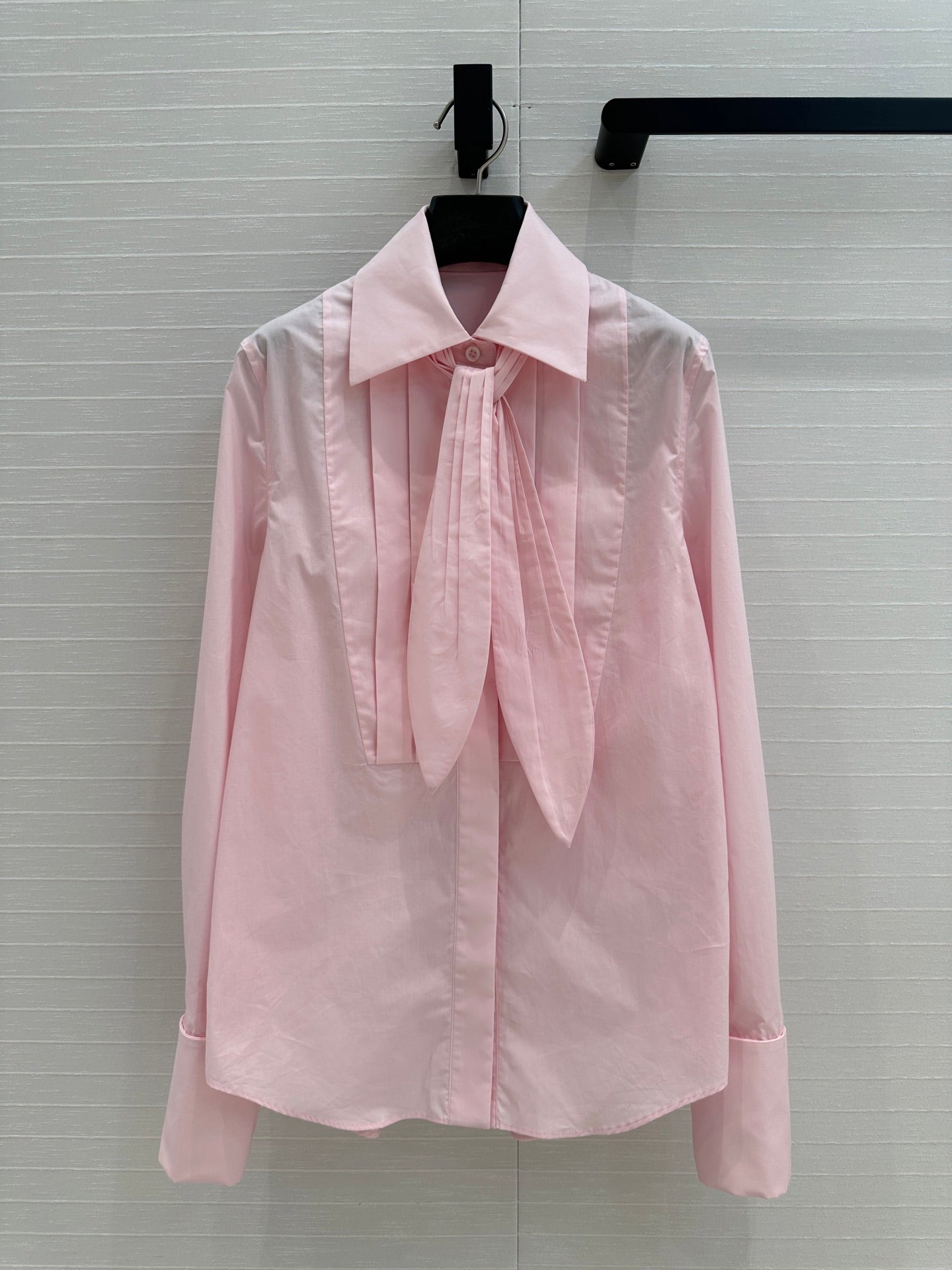 Loewe 25 Pleated Flower Knot Shirt Pink Cotton