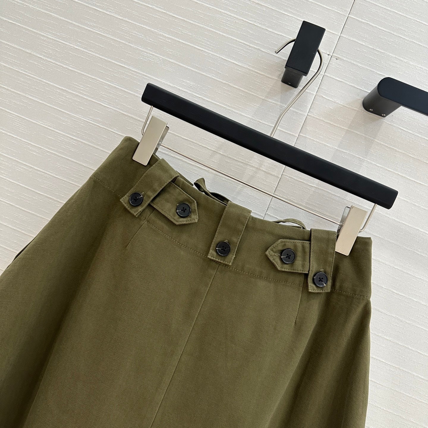 Prada A-line Skirt Khaki Green Cotton