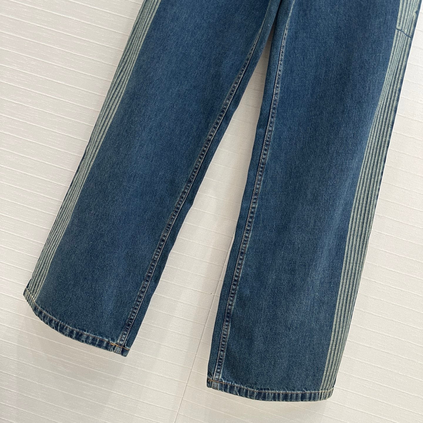 CD Stripe Straight Jeans Blue Cotton