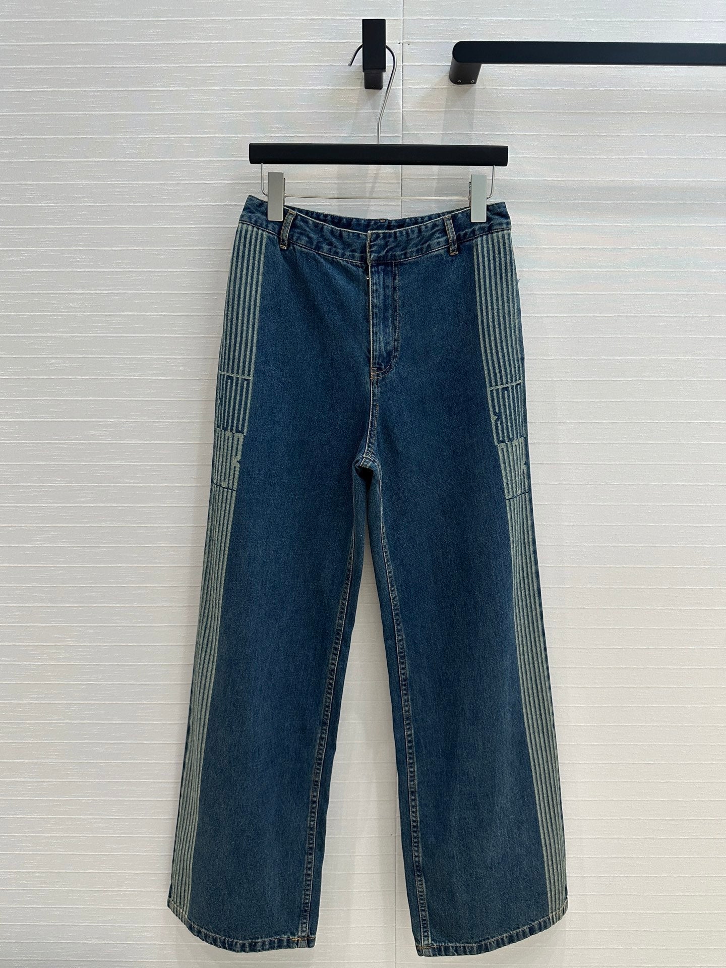 CD Stripe Straight Jeans Blue Cotton