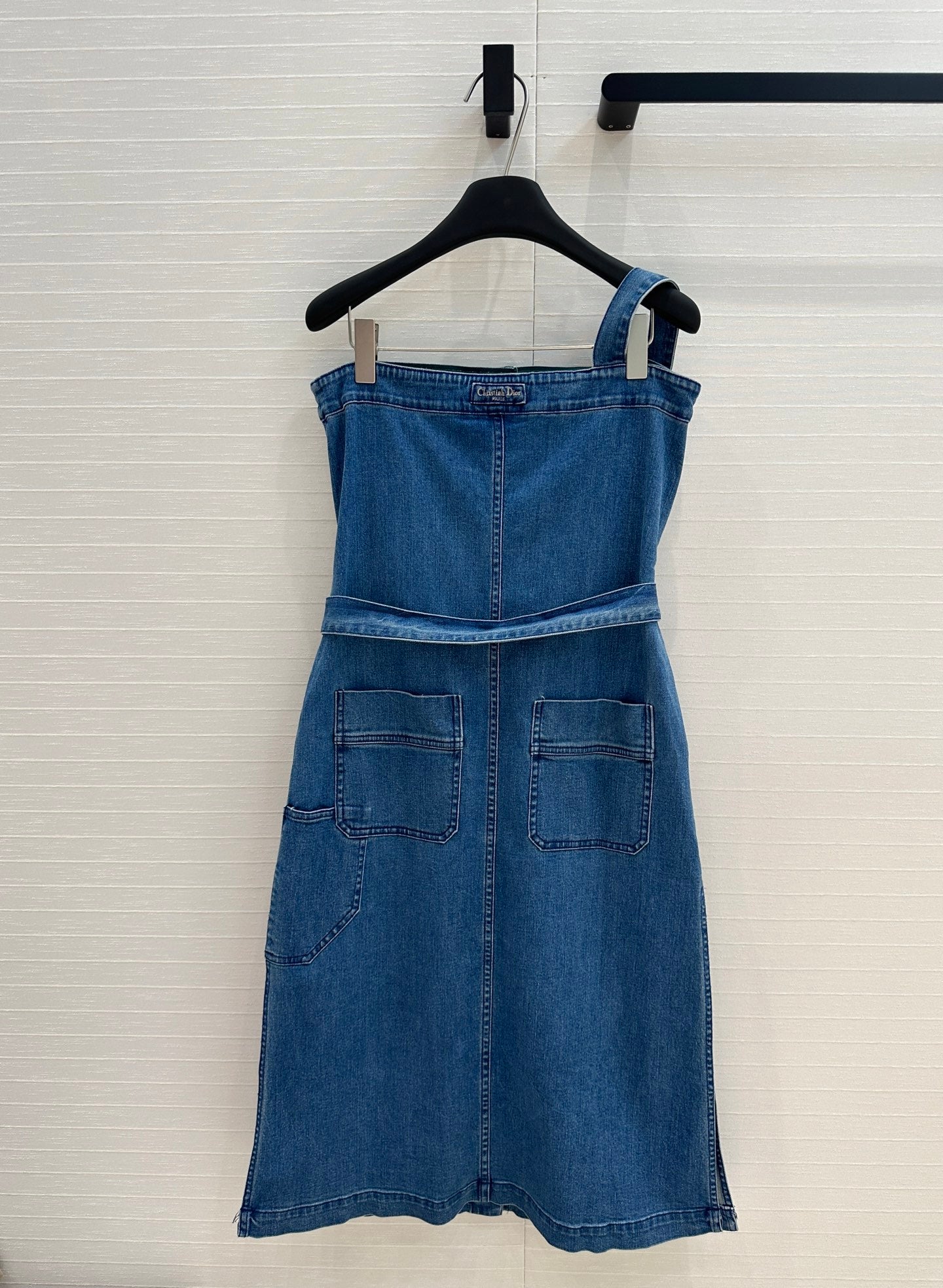 CD 25 Suspender Tube Top Denim Skirt Blue Cotton