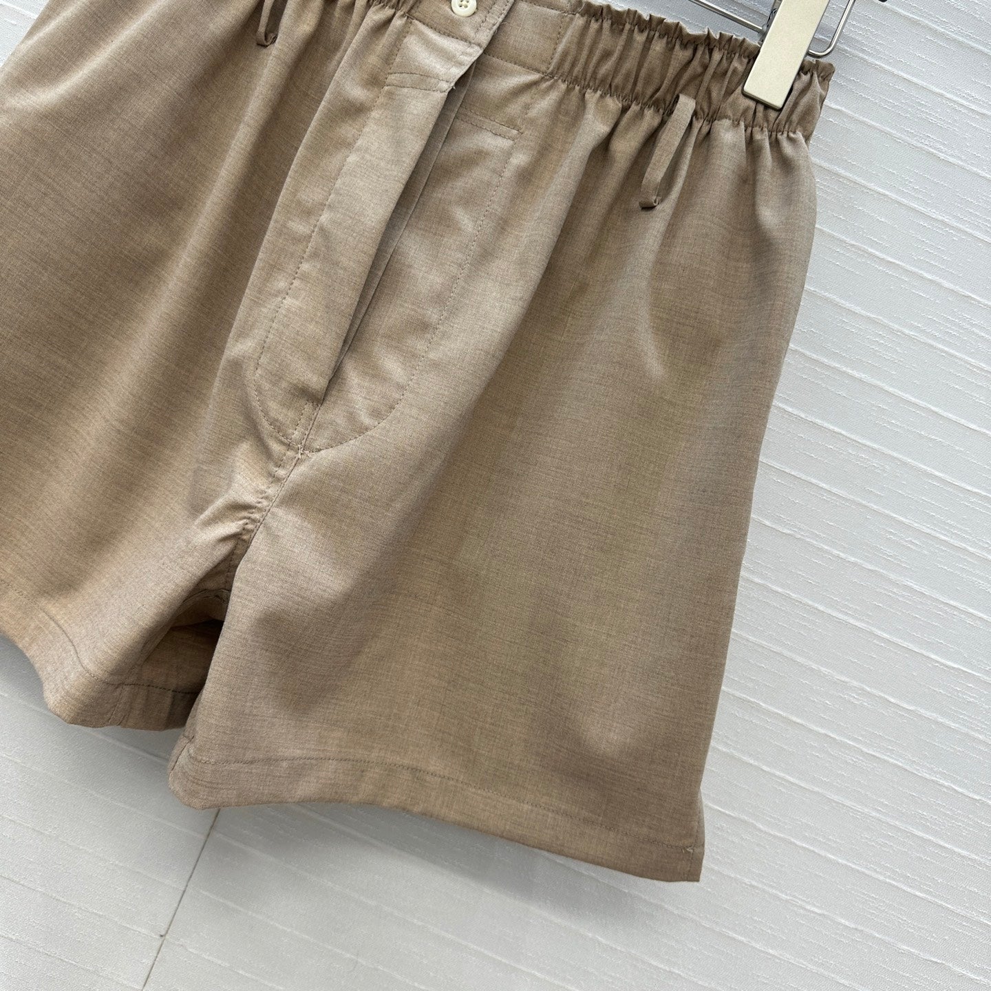 Prada 25 Short Light Brown Cotton