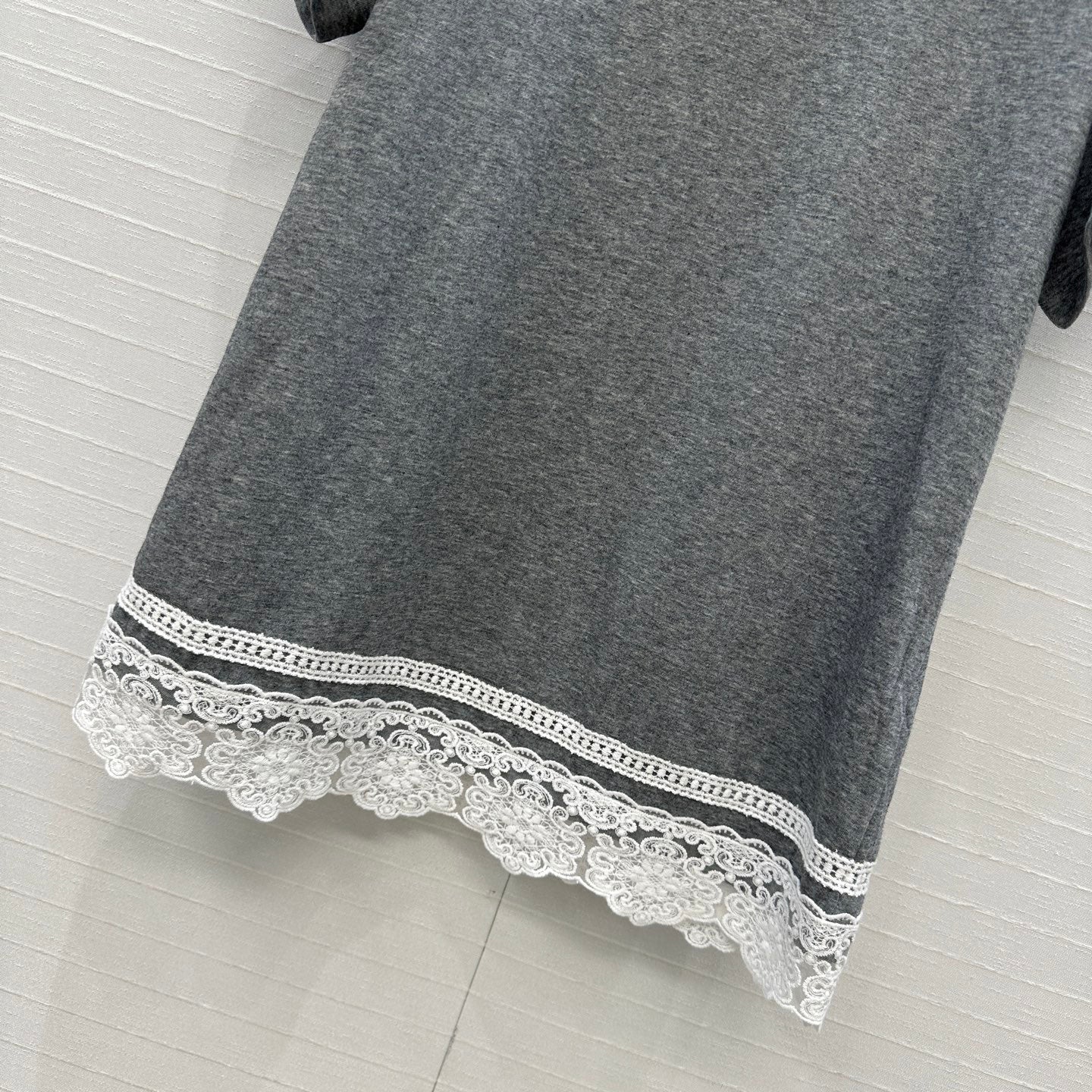 Zimmermann 25 Lace Short-sleeved T-shirt Gray Cotton 239