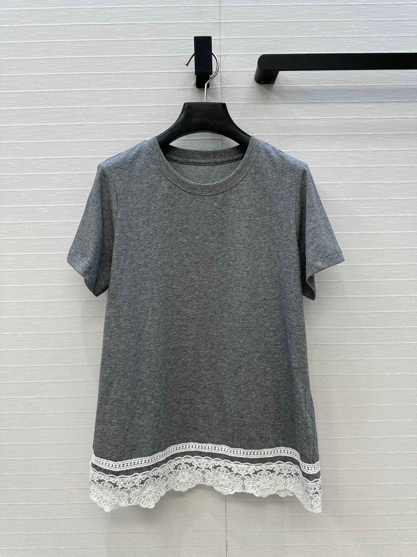 Zimmermann 25 Lace Short-sleeved T-shirt Gray Cotton 239