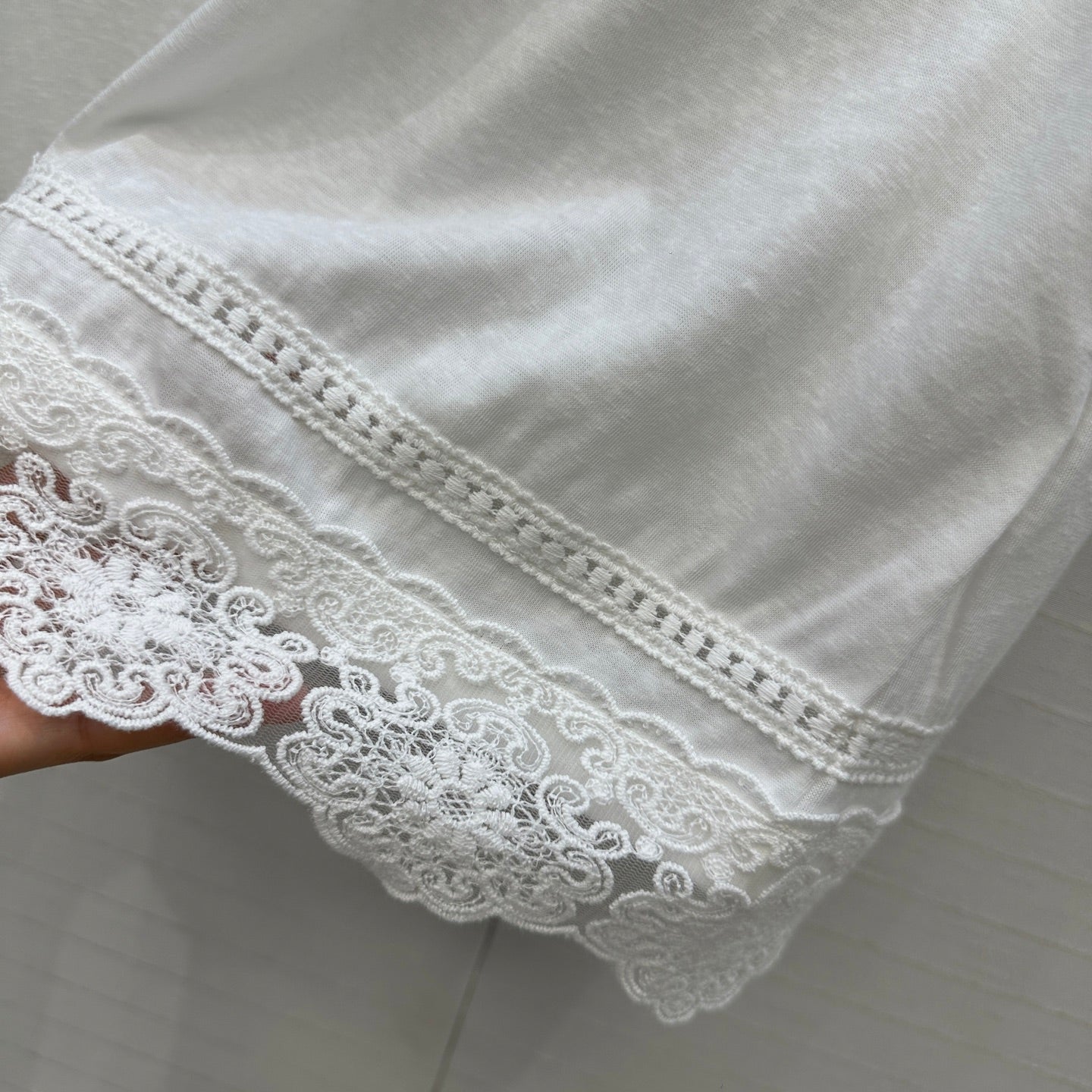 Zimmermann 25 Lace Short-sleeved T-shirt White Cotton 240