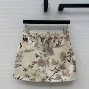 CD 25 Printed Denim Skirt Cotton