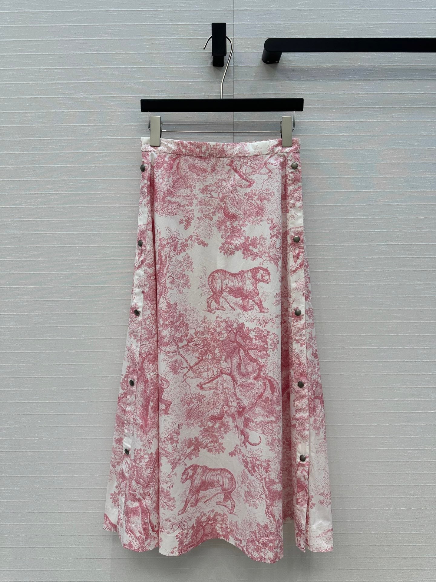 CD 25 Sauvage Jouy Button-down Dress Pink White Cotton