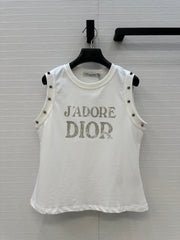 CD 25 J'Adore Dior Vest T-shirt White Cotton
