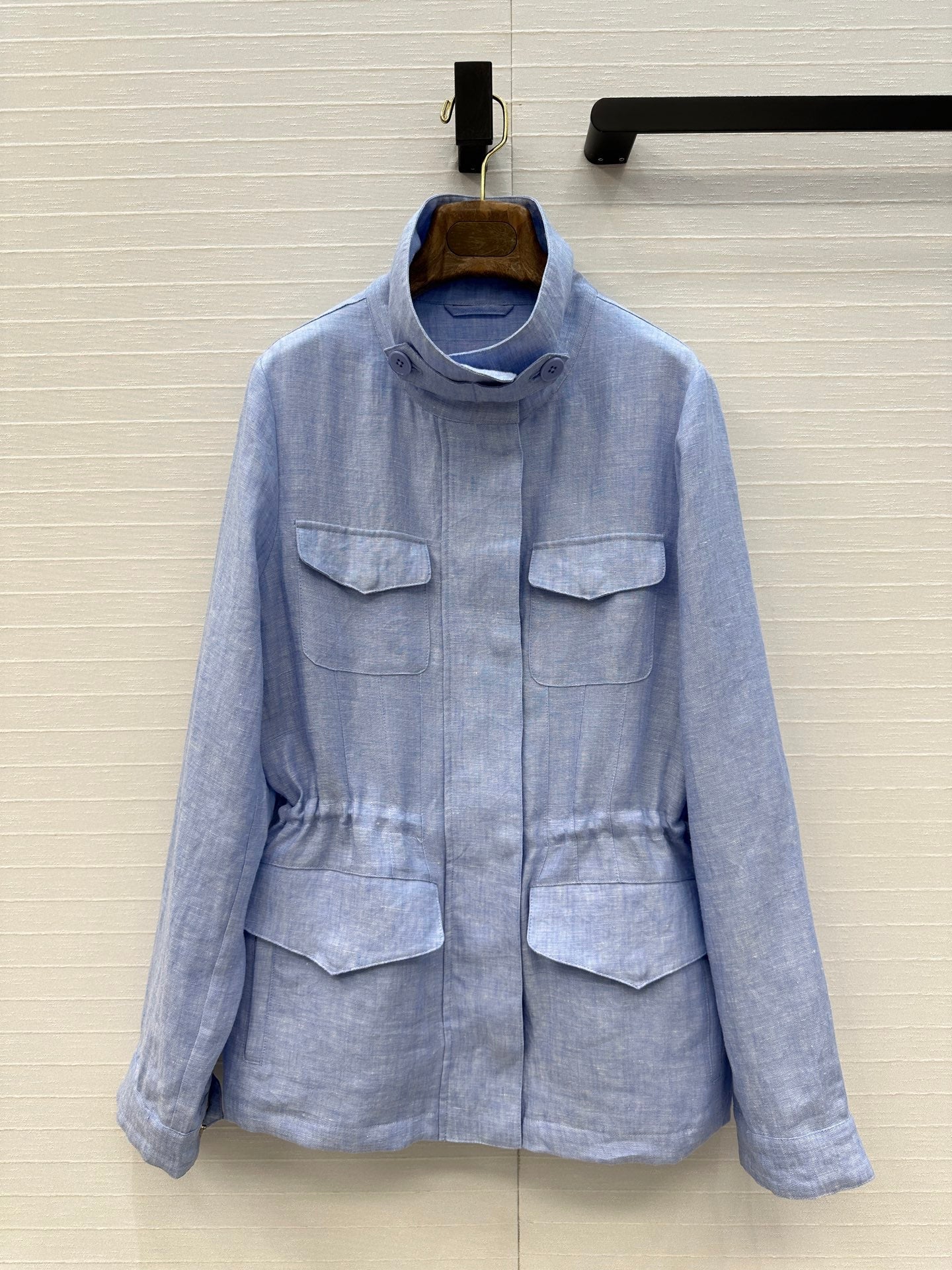 LP 25 Stand-up Collar Jacket Blue  Linen 272165