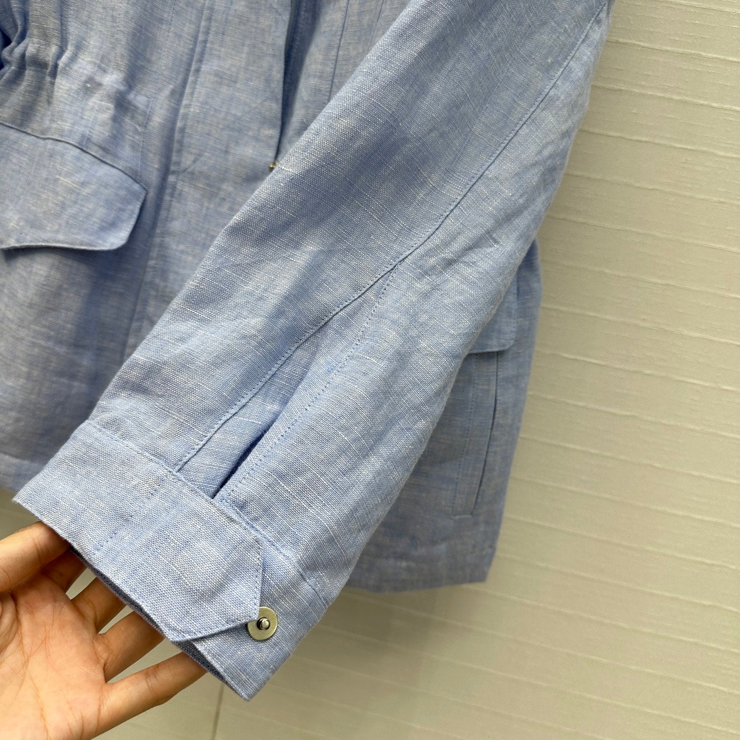 LP 25 Stand-up Collar Jacket Blue  Linen 272165