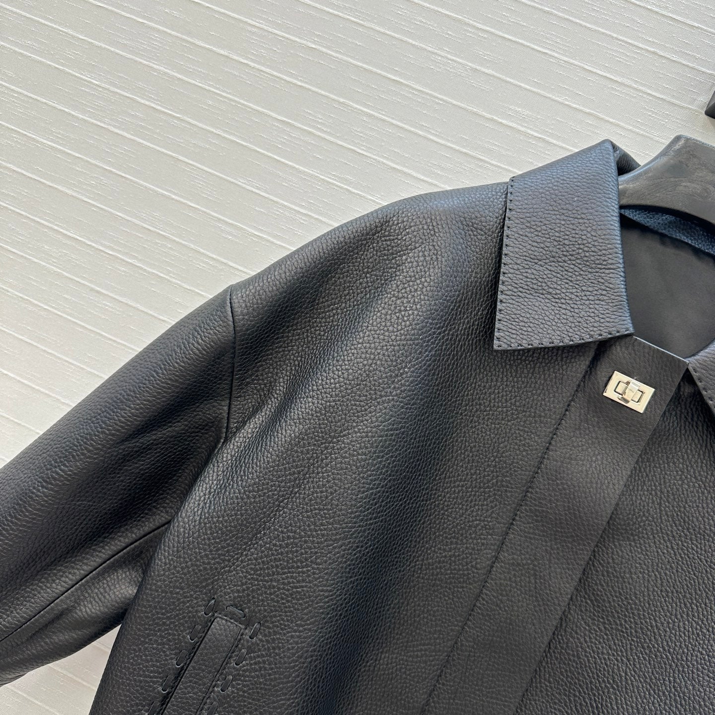 Fendi 25 Leather Jacket Black 0021