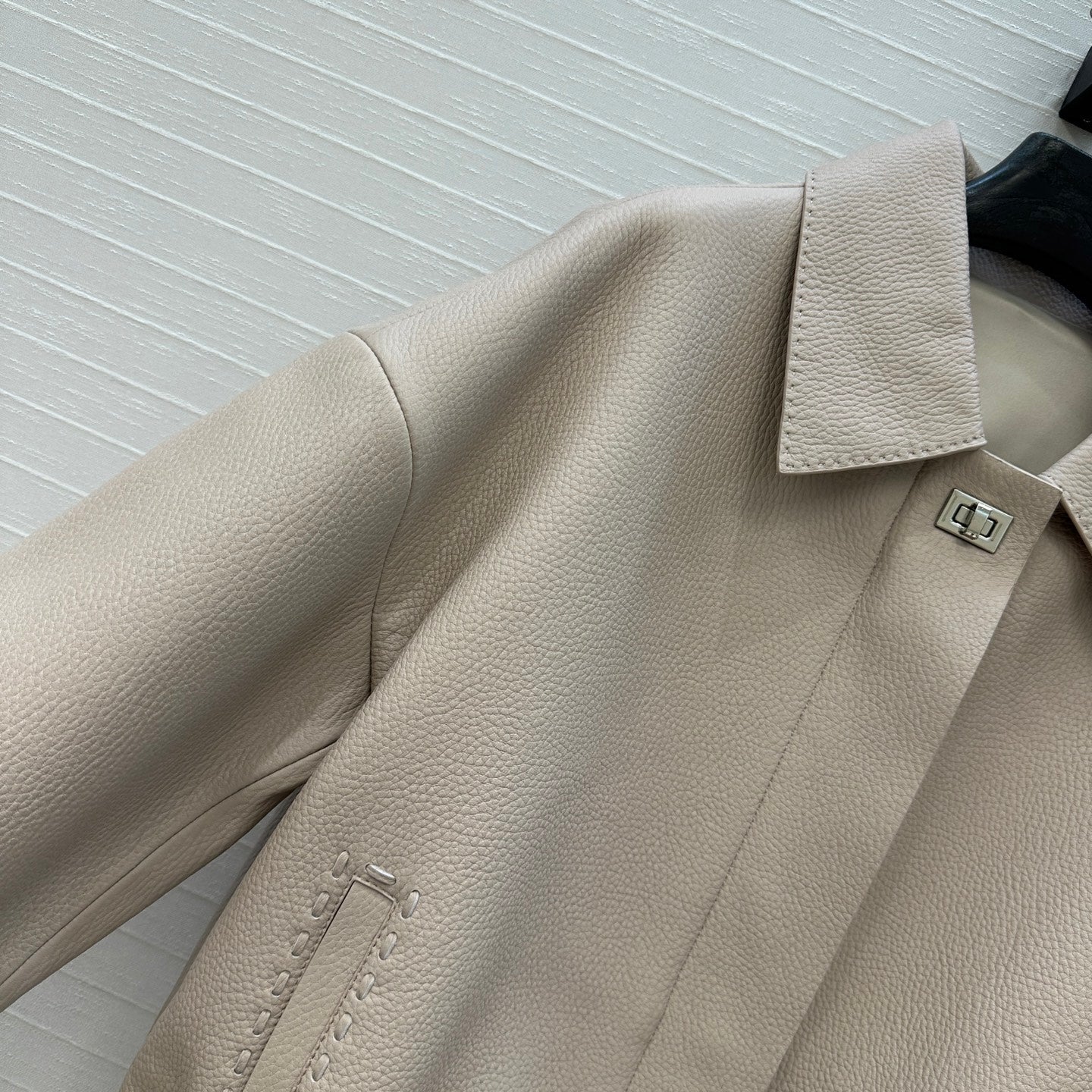 Fendi 25 Leather Jacket Light Camel 0022