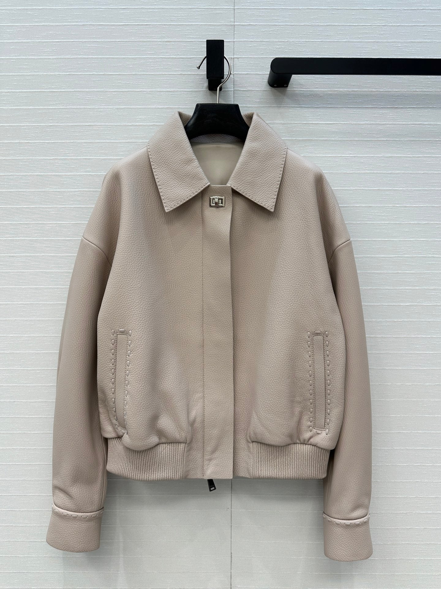 Fendi 25 Leather Jacket Light Camel 0022