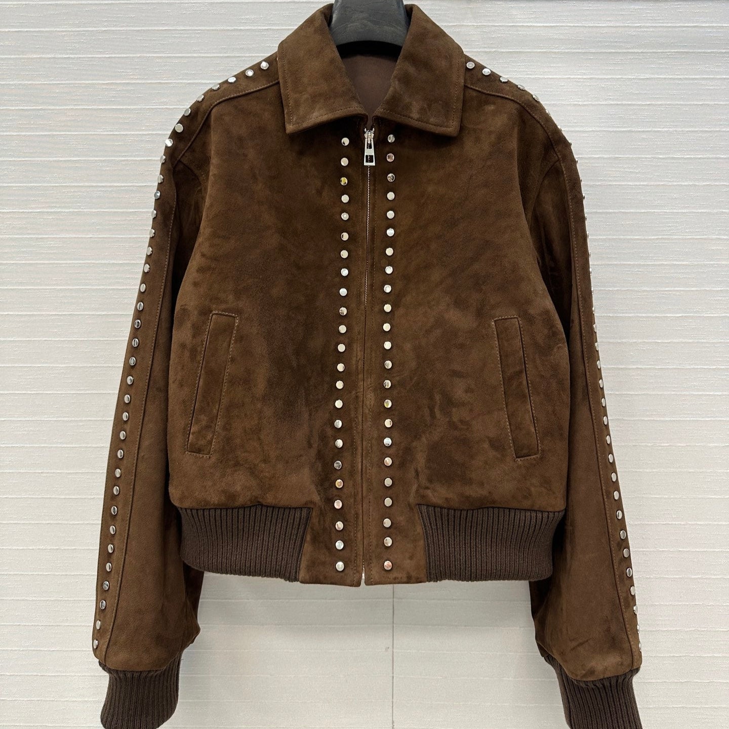 Loewe 25 Jacket Earth Brown Lambskin And Suede
