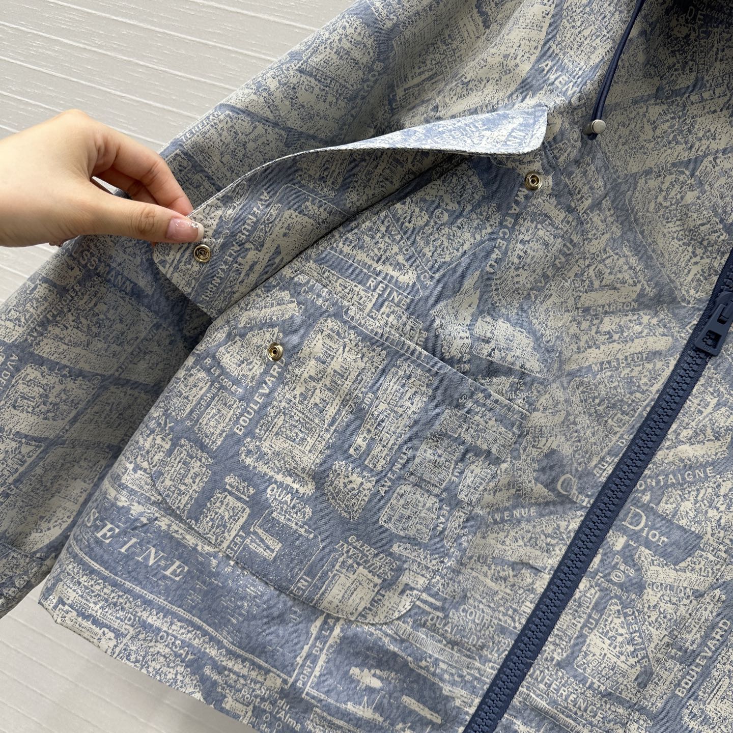 CD 25 hooded Jacket Blue Cotton