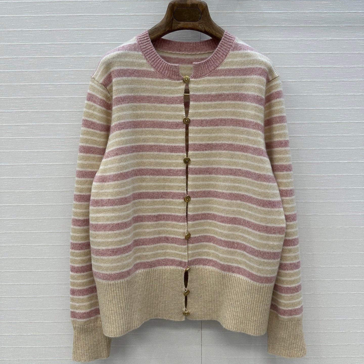 LP 25 Cardigan Pastel Pink and Beige Cashmere 294287