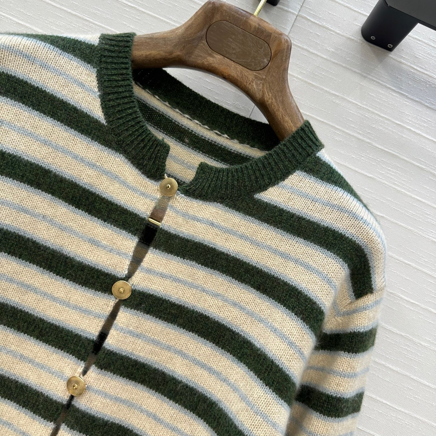 LP 25 Cardigan Green and Beige Cashmere 294281