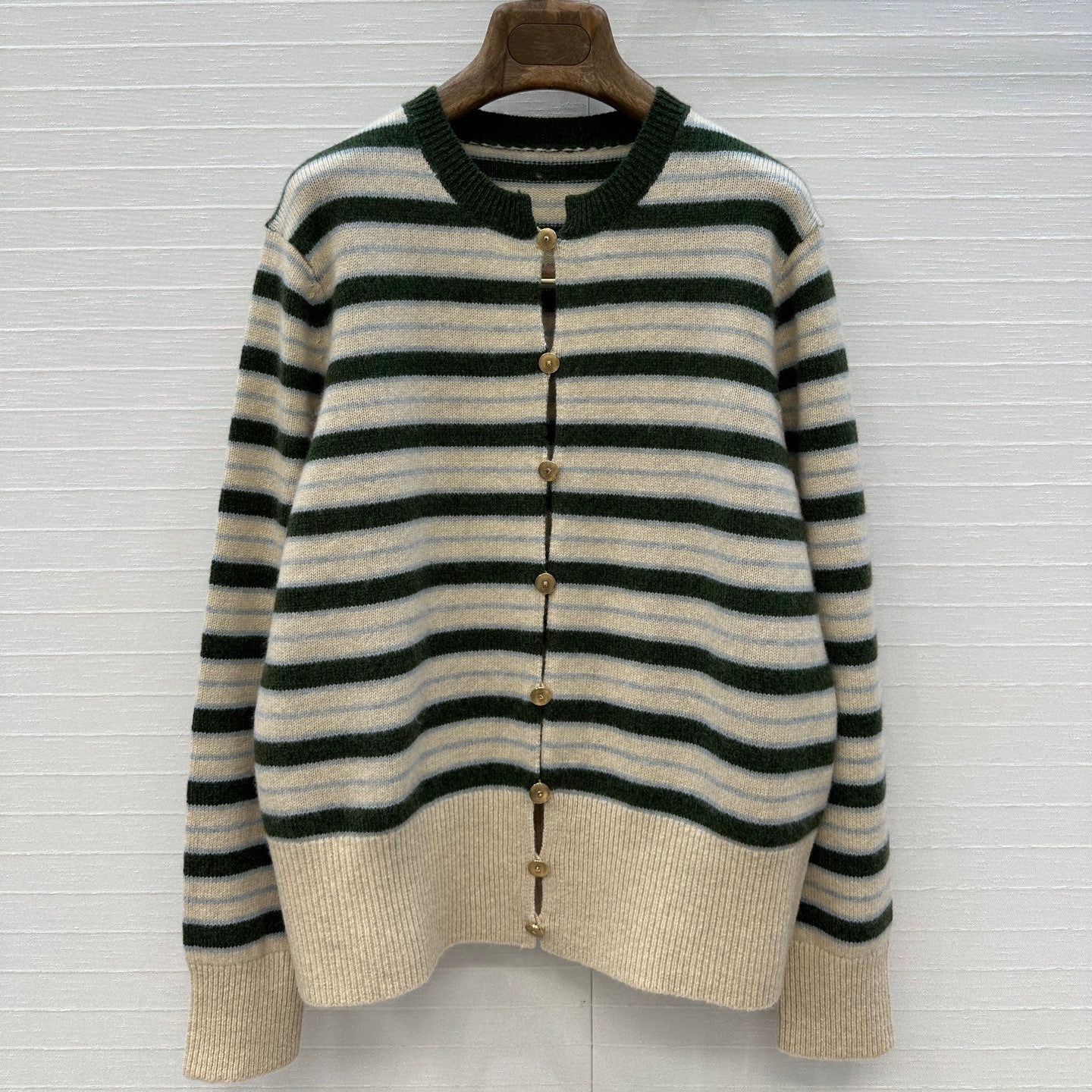 LP 25 Cardigan Green and Beige Cashmere 294281