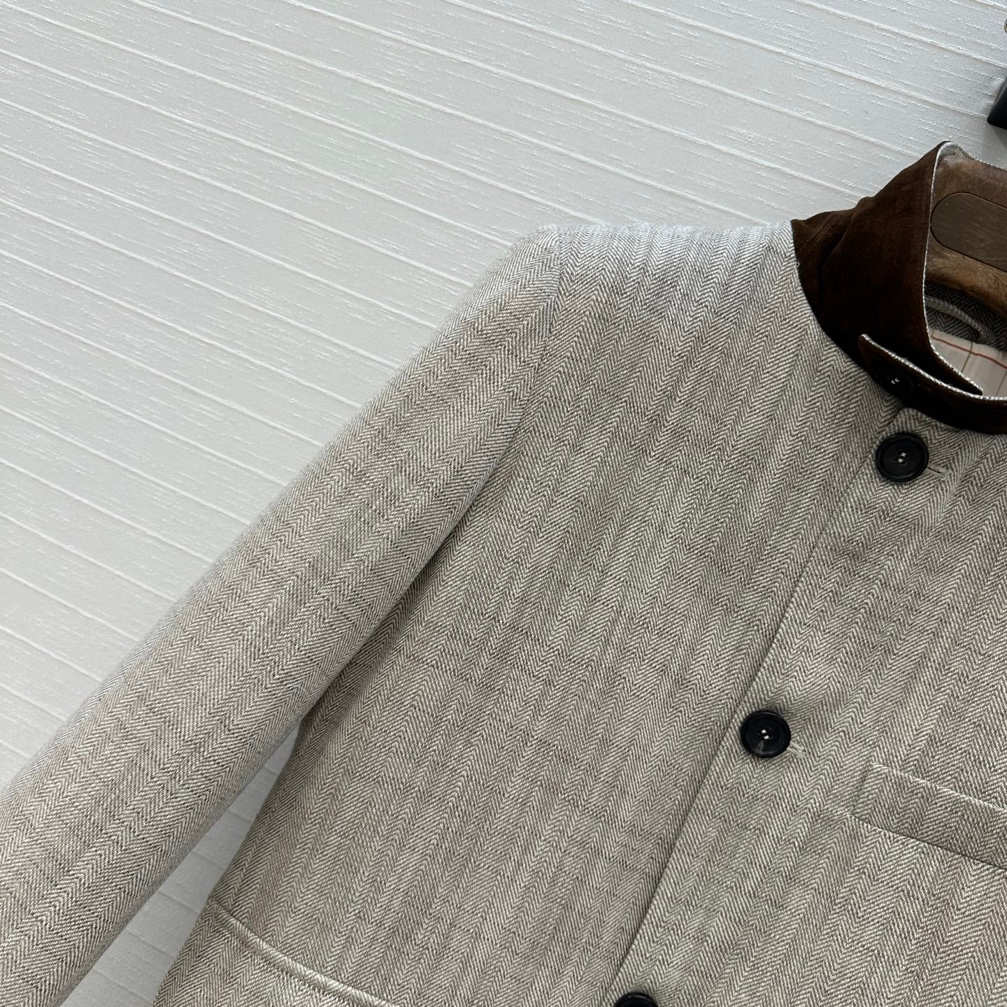 LP 25 Jacket Gray mix Brown Tencel Linen Cotton 310159