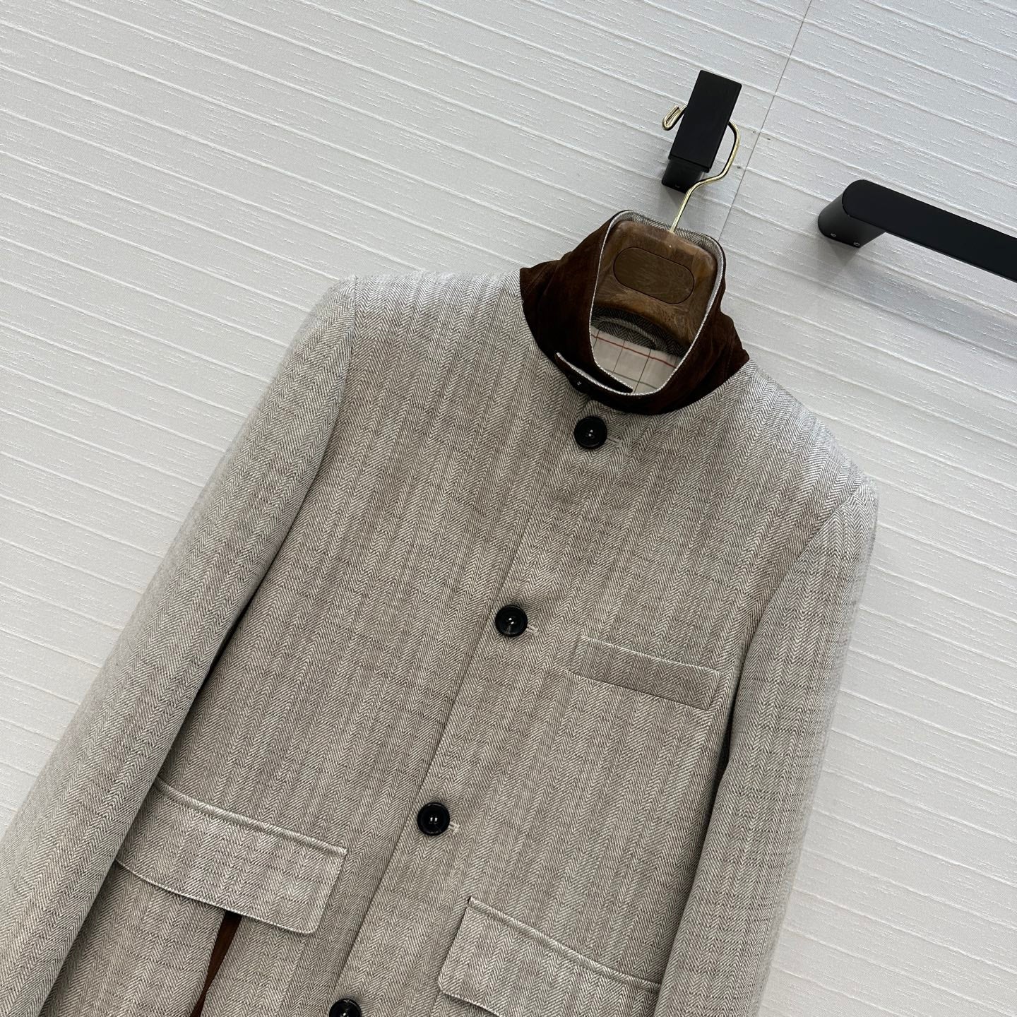 LP 25 Jacket Gray mix Brown Tencel Linen Cotton 310159