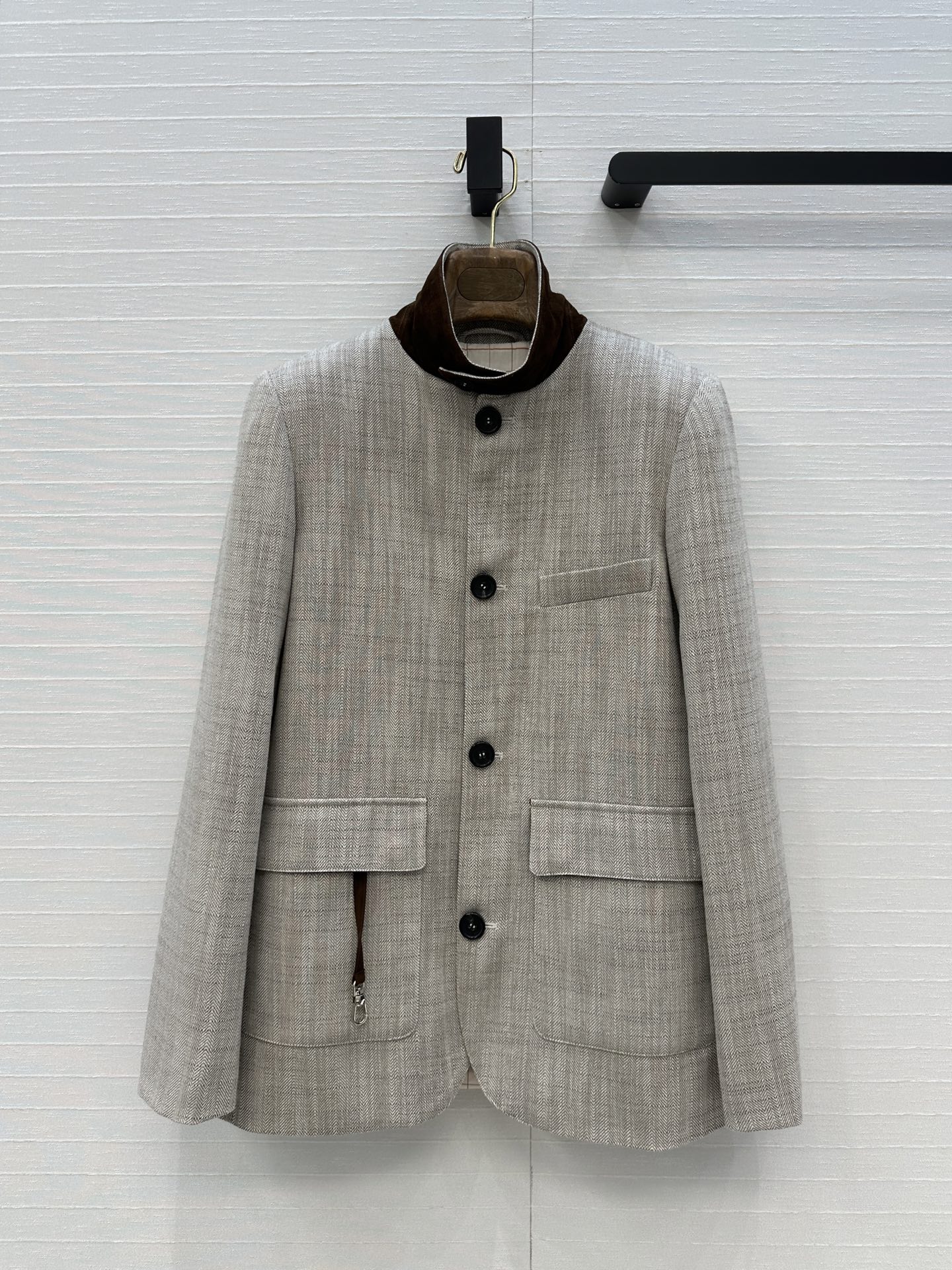 LP 25 Jacket Gray mix Brown Tencel Linen Cotton 310159