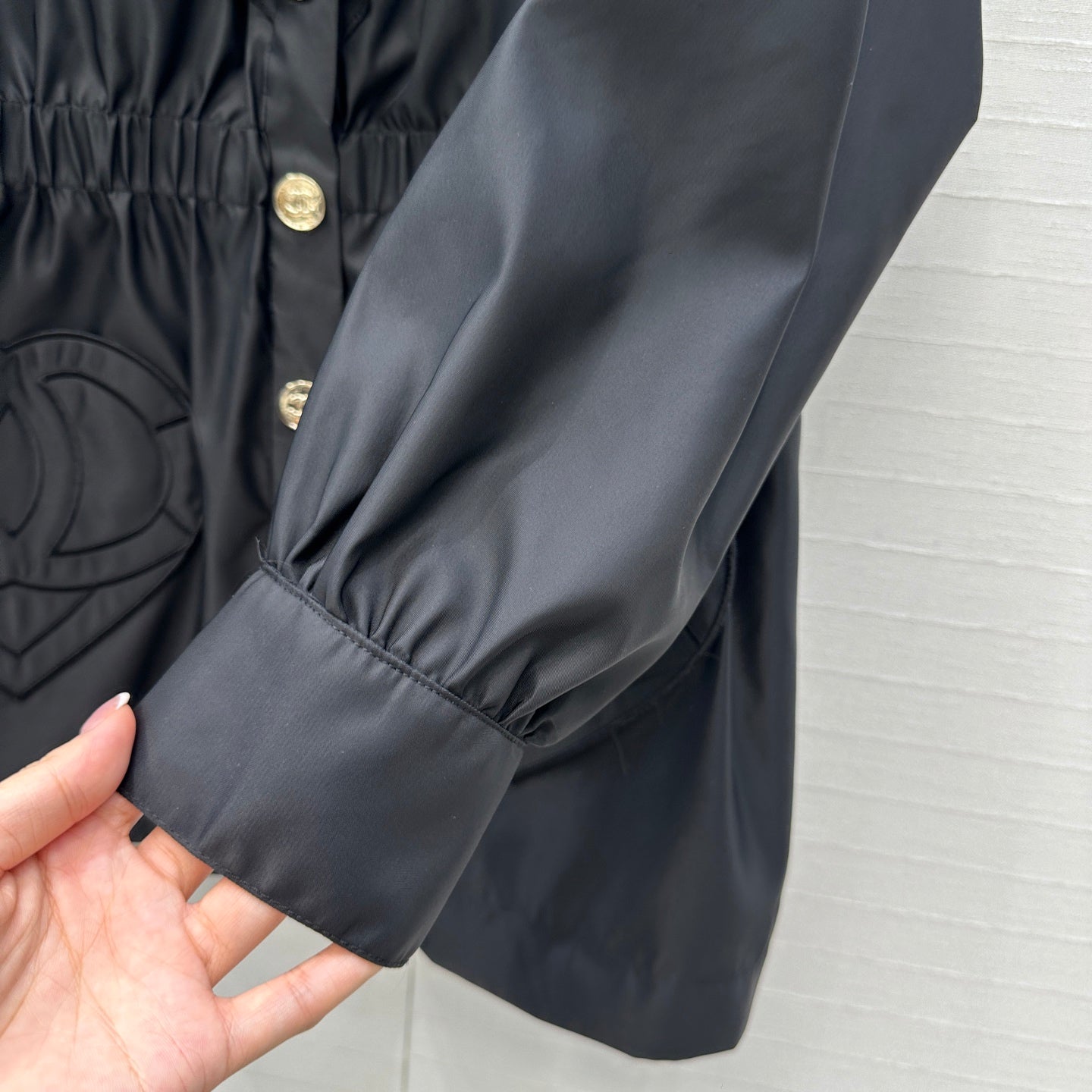 Chanel 2025 Jacket With Ruffled Trim Black Polyester 318670